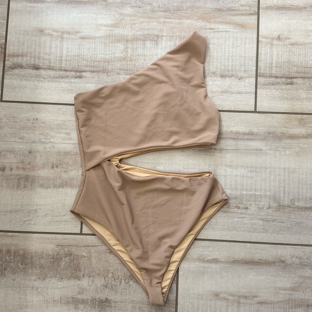Beach Riot Ribbed Bikini Set in Beige